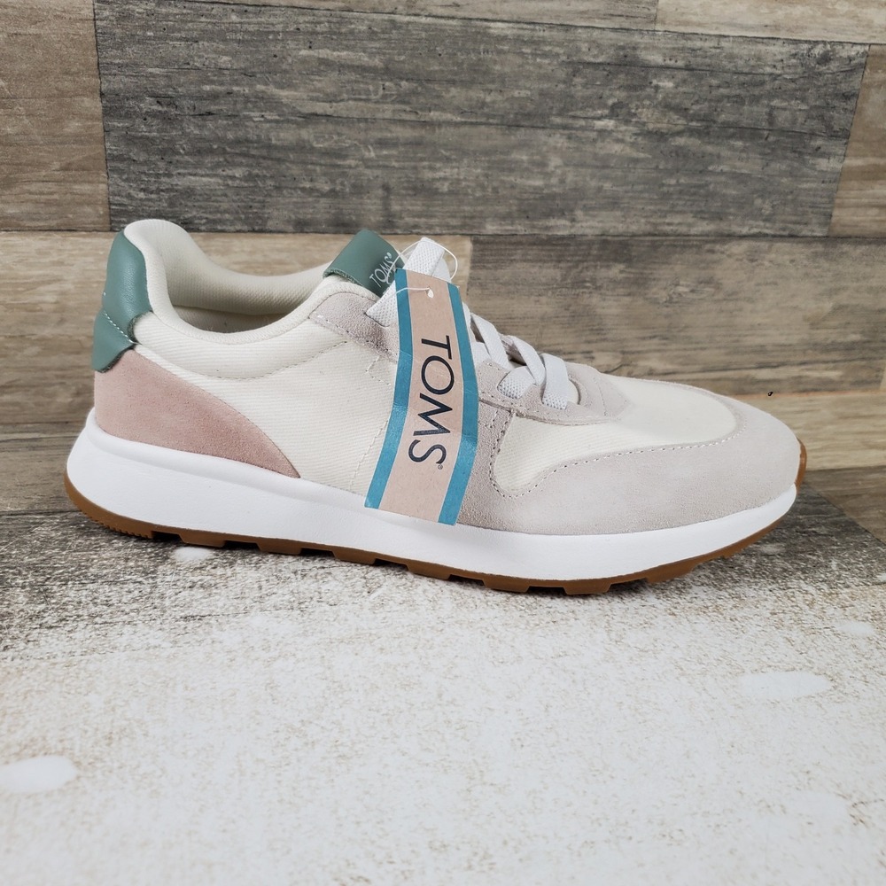 TOMS TRVL LITE Retro Womens Runner Shoes Sz 6 Leather Jogger Lace-Up Sneakers